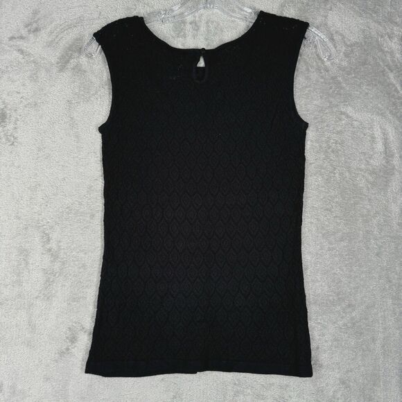 Loft  Sweater Womens Small Black Knit Top Neutral Whimsigoth Dark Fairy‎ Grunge - Picture 3 of 9